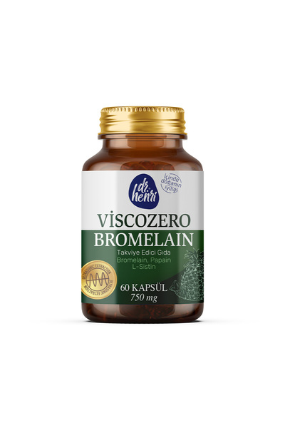 Dr.Henri Viscozero Bromelain – Bromelain, Papain ve L-Sistin 60 Kapsül