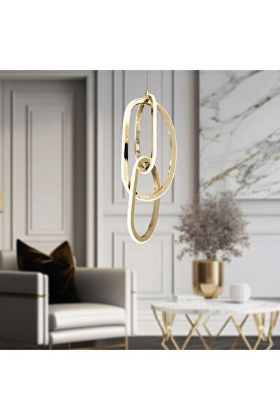 HubRom CARA 24011-50YY Χρυσός πολυέλαιος LED 35x100 cm 66W Θερμό / Ουδέτερο / Ψυχρό Φως