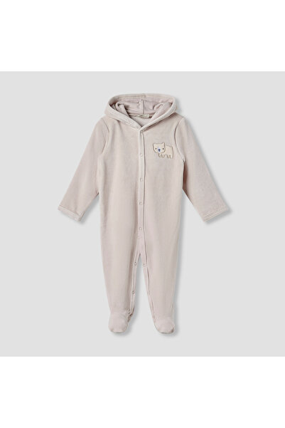 Juniors Hooded Sleepsuit with Closed Feet - Cotton Blend - Long Sleeves
