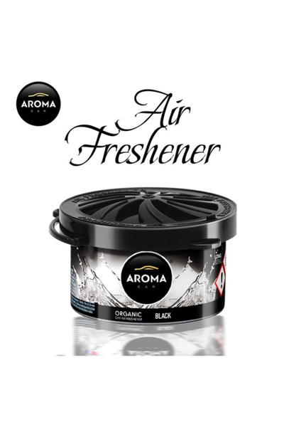 Aroma Car Organic Air Freshener - Black Scent, Long Lasting, Made In France, Can Diffuser