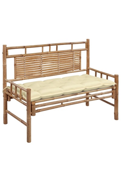 vidaxl Bancă de grădină cu pernă, 120 cm, bambus