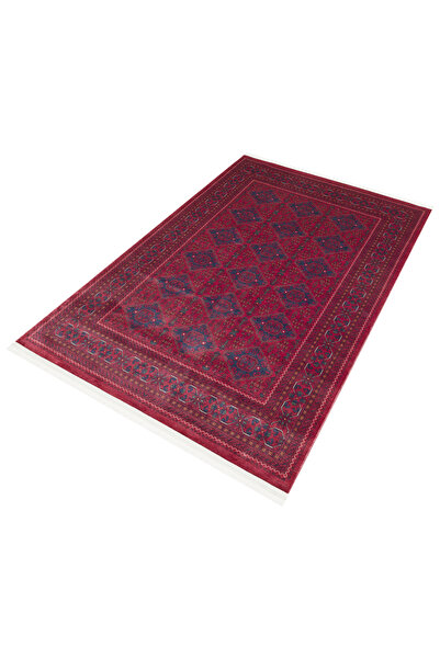 Bordo Halı Ottoman Serisi Dijital Baskılı Bordo Klasik Desenli Kaymaz Taban H...