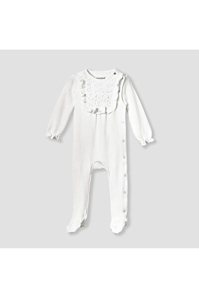 giggles بدلة نوم مغلقة القدمين مزينة بالدانتيل بأكمام طويلة