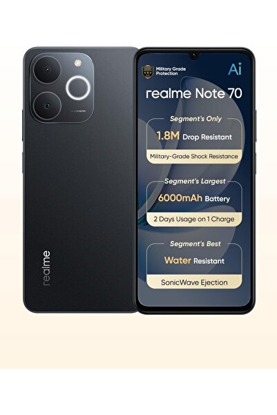 realme Note 70 Obsidian Black 4GB RAM 128GB ROM - Middle East Version