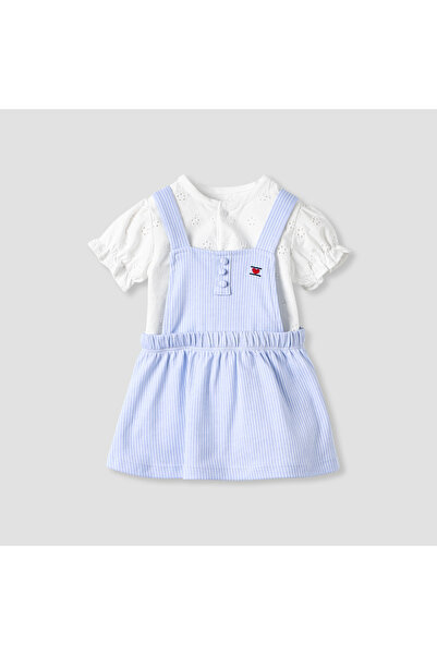 Juniors طقم بلوزة وبنطال جينز من قماش شيفلي المزخرف