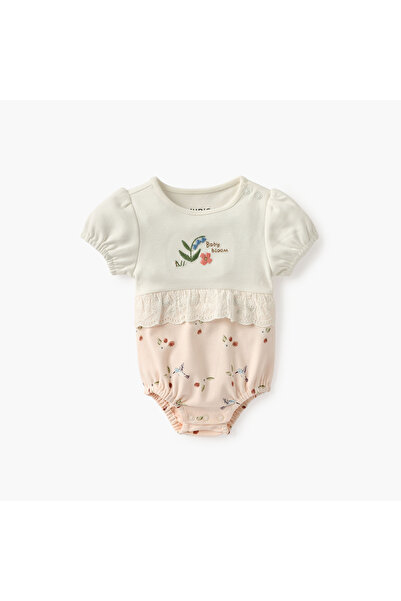 Juniors جمبسوت مطرز بأكمام منفوخة وتفاصيل من الدانتيل