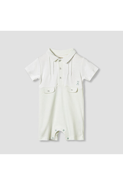 giggles Printed Romper with Short Sleeves