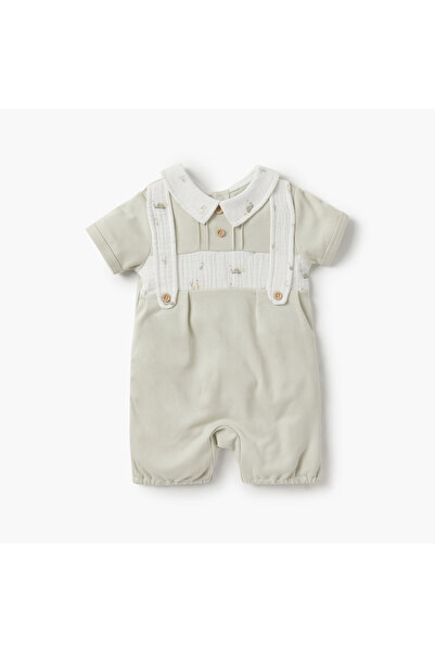 giggles جمبسوت مطبوع بياقة وأكمام قصيرة