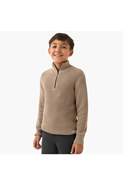 Juniors High Neck Pullover with Long Sleeves