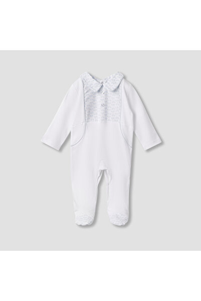 giggles Printed Sleepsuit with Long Sleeves and Button Closure