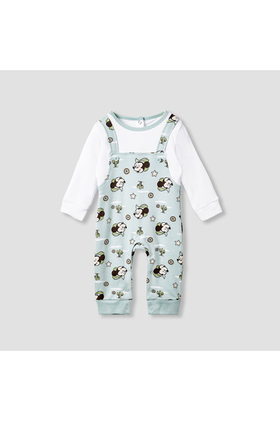 Disney Mickey Mouse Print Sleepsuit with Long Sleeves