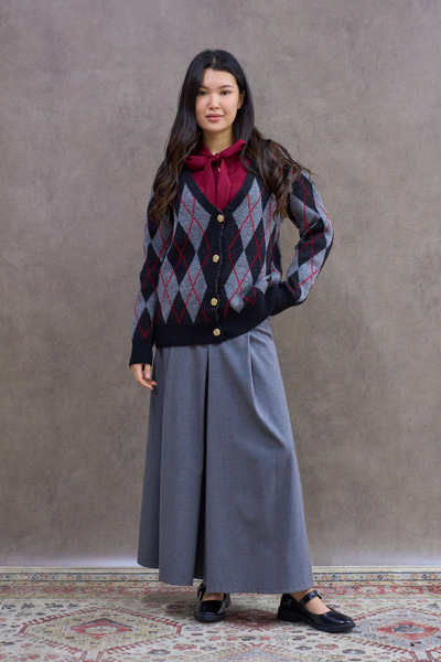 KÜÇÜĞÜM BUTİK Gray Pleated Polyviscon Trousers