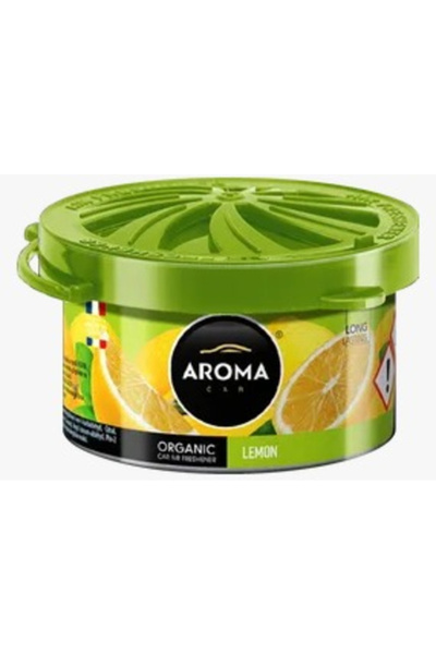 Aroma Car Organic Air Freshener - Lemon Scent, Long Lasting, Made In France, Can Diffuser
