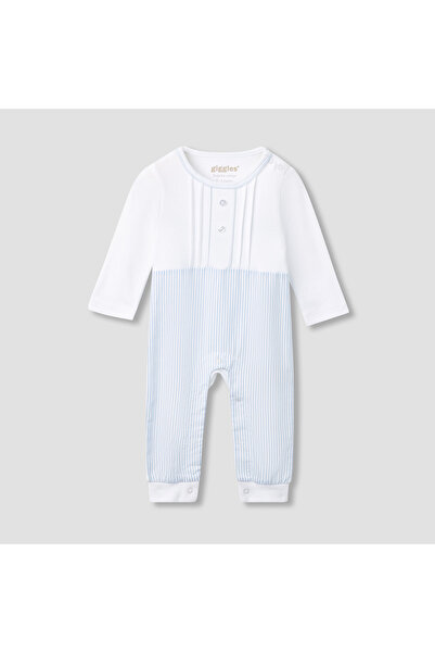 giggles بدلة نوم مخططة بأكمام طويلة وأزرار للإغلاق