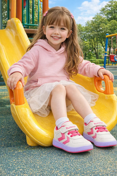 hummel Nidus Jr – Girl's Sneaker Pink & White