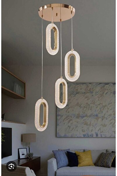 CanAydınlatma Can Aydınlatma 3 renk LED 4'Lü Elips Sarkıt Avize