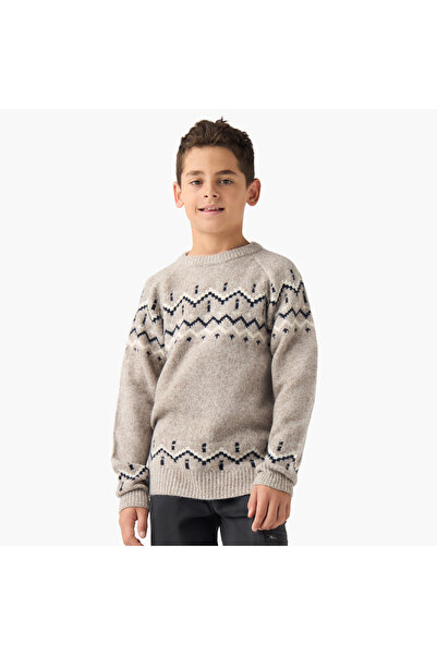 ELIGO Textured Pullover with Long Sleeves