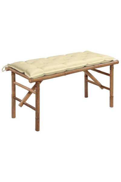 vidaxl Bancă de grădină pliabilă cu pernă, 118 cm, bambus