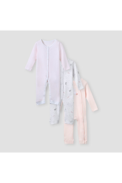 Juniors طقم نوم متنوع بأكمام طويلة وأزرار للإغلاق - مجموعة من 3 قطع