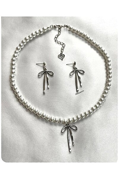 hbtasarim Fiyonk detaylı Pinterest model inci kolye seti