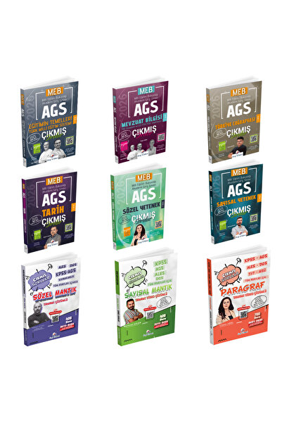Dizgi Kitap 2026 MEB AGS Tüm Dersler Çıkmış Sorular ve Sözel & Sayısal Mantık...