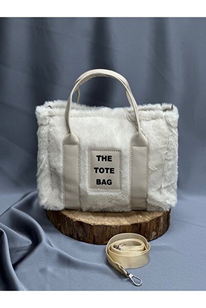 BENAHOLL Women's Bag Raya Plush Tote Shoulder and Hand Bag-Dn115 Ecru