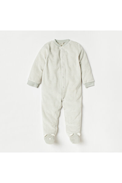 Juniors Striped Closed Feet Sleepsuit with Long Sleeves