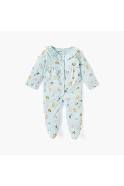 Juniors بدلة نوم مطبوع بأكمام طويلة وسحاب إغلاق