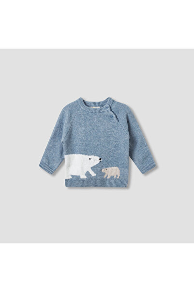 Juniors Animal Textured Pullover with Long Sleeves
