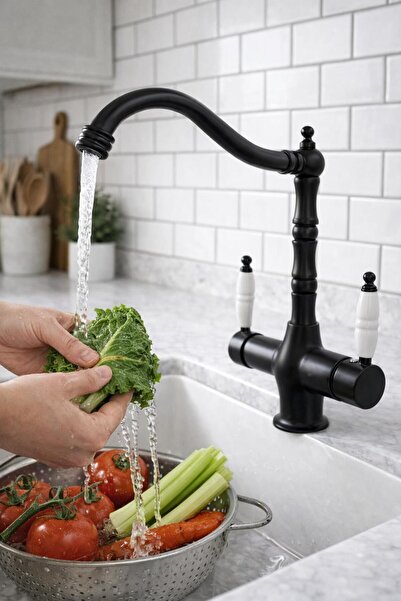 HT PRİMA Jeostik Country Purified Kitchen Faucet with Dual Control Nostalgic