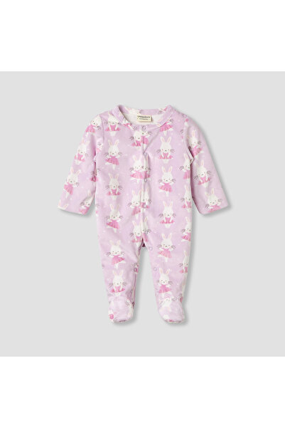Juniors Round Neck Sleepsuit with Print - Polyester - Long Sleeves