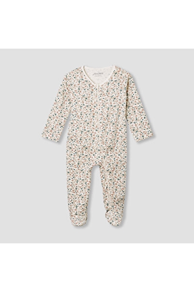 Juniors Floral Print Sleepsuit with Long Sleeves