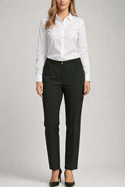 Desen Triko Carrot Leg Fabric Trousers