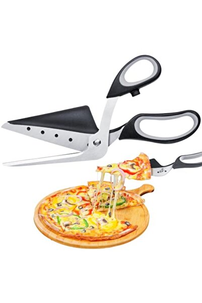 Bukela مقص بيتزا، قطاعة بيتزا بيد واحدة، ملعقة بيتزا من الفولاذ المقاوم للصدأ