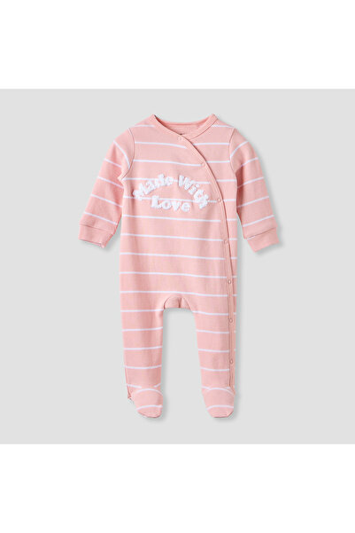 Juniors Striped Sleepsuit with Snap Button Closure