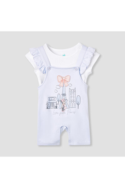 Disney Minnie Mouse Print Dungaree and Solid Top Set