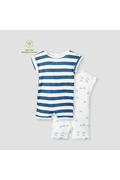 Juniors Printed Romper with Extended Sleeves - Set of 2