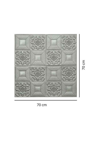 HORECA MARKET 3D Kendinden Yapışkanlı Duvar Paneli Gri - 70x70cm - Ses ve Isı...