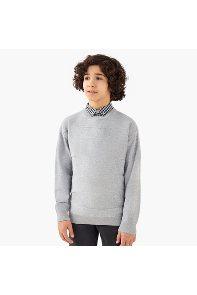 Juniors Textured Pullover with Long Sleeves