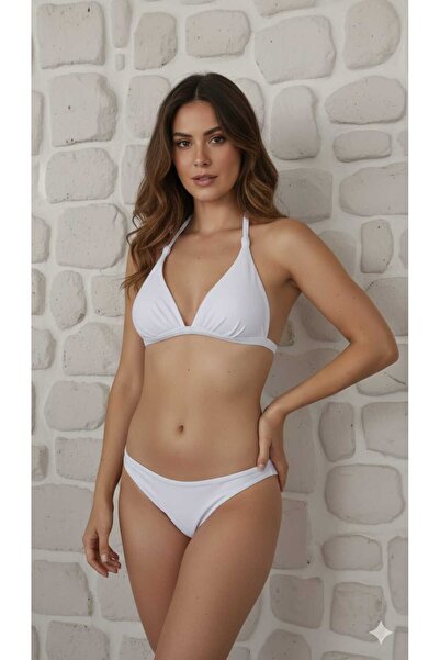 Laura Baresse Pokriveni polu-podstavljeni trokutasti bikini set sa vezicama