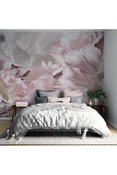 Grown Pembe Esintili Zarif Çiçekli Duvar Kağıdı