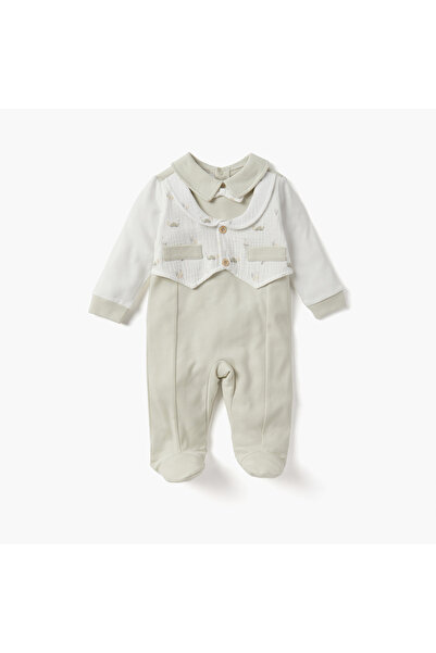 giggles بدلة نوم مغلقة القدمين مع ياقة وسترة