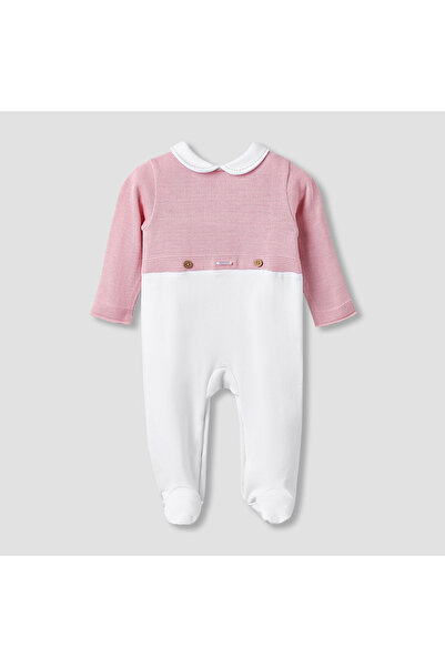 giggles Collared Sleepsuit with Snap Button Closure - Long Sleeves