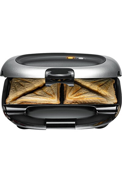 Rommelsbacher ST 1000, 1000 W, 4 sandwich-uri, Negru/Argintiu
