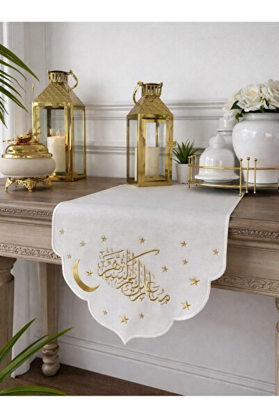 Diva Home Rmazan Özel Runner Nakışlı Su İtici Özeliği 35x130