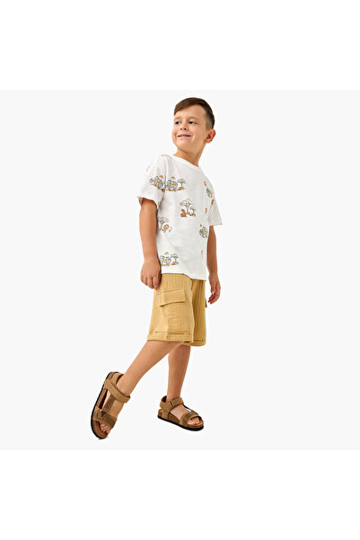 Juniors طقم تيشيرت مطبوع وشورت كارجو