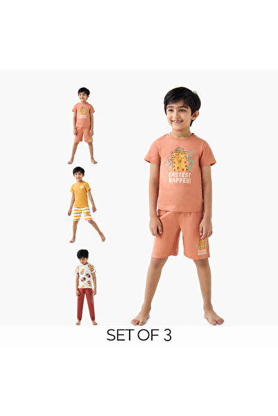 Juniors Printed T-shirts and Pyjamas - Set of 3