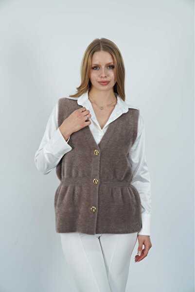 GÜL BUTİK Kadın Beli Lastikli Yelek