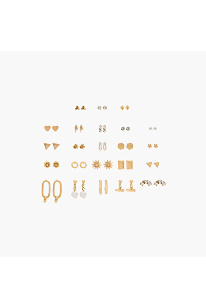 Lifestyle أقراط معدنية متنوعة بمشبك خلفي - طقم من 23 قطعة