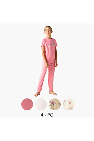Juniors Printed T-shirt and Pyjamas - Set of 3